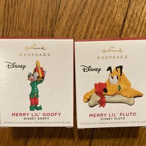 Hallmark miniature ornaments - Goofy and Pluto